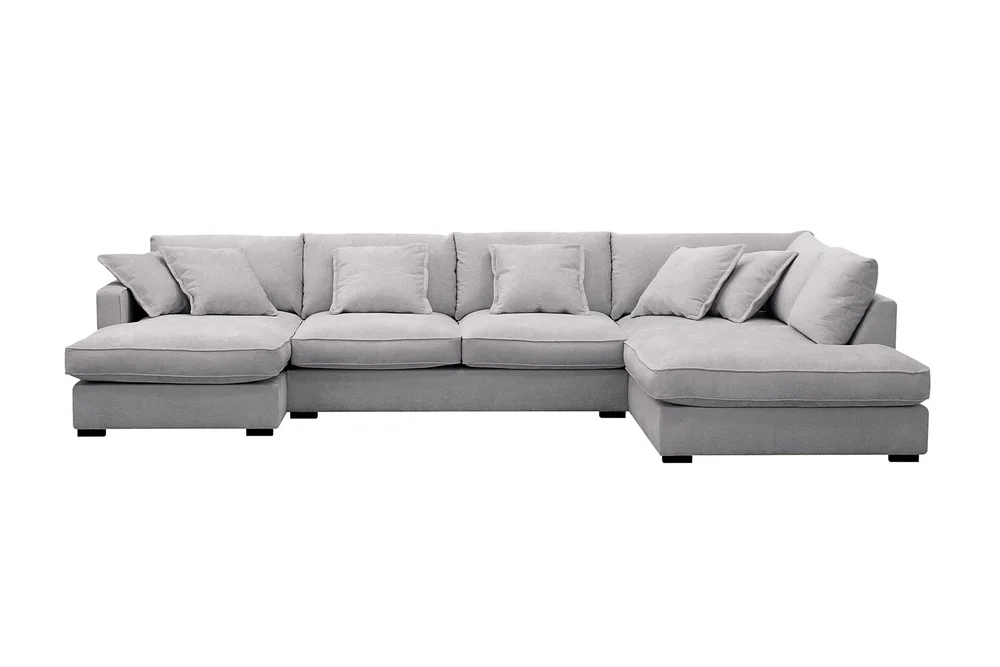 Rossita Lyx 5-seters høyrevendt U-formet ekstra dyp sofa med divan og sjeselong i chenille v:5122947