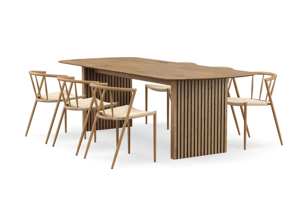 Richeto spisebord 240 cm med 6 Winston spisestoler v:7341263