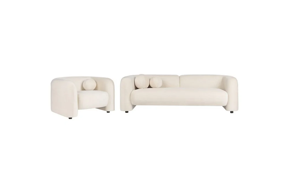 4-sits Soffgrupp Beliani Leiren Beige Offwhite v:5714822 4-sits Soffgrupp Beliani Leiren Beige Offwhite v:5714822