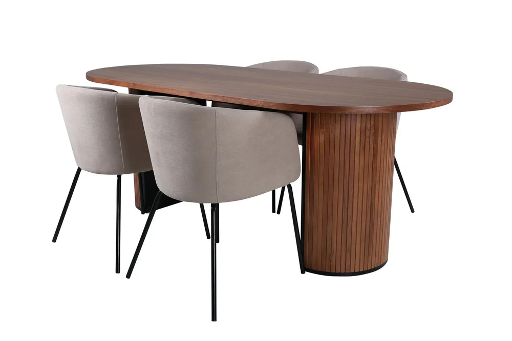 Bianca Matgruppe 200 cm Oval med 4 Berit stoler v:6235847 Bianca Matgruppe 200 cm Oval med 4 Berit stoler v:6235847