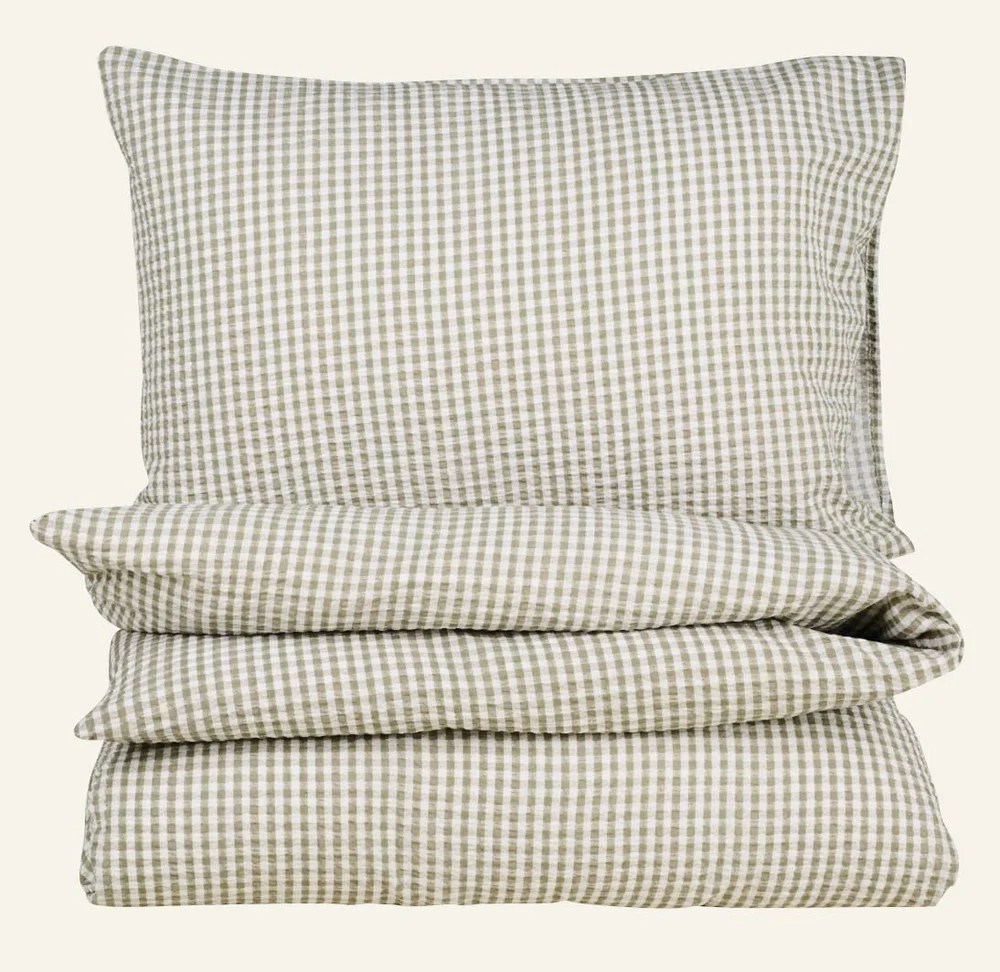 Krepp sengesett olivengrønn – 140×220 cm v:6679858 Krepp sengesett olivengrønn – 140×220 cm v:6679858
