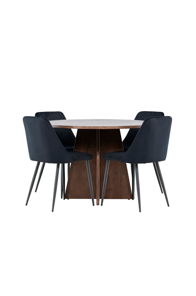 Bootcut Spisebord med Night Spisestol – Svart m v:3302312 Bootcut Spisebord med Night Spisestol – Svart m v:3302312