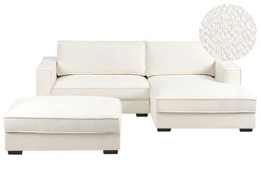 Hjørnesofa RENDERS med fotskammel Bouclé Off white Venstrevendt v:1747730 Hjørnesofa RENDERS med fotskammel Bouclé Off white Venstrevendt v:1747730