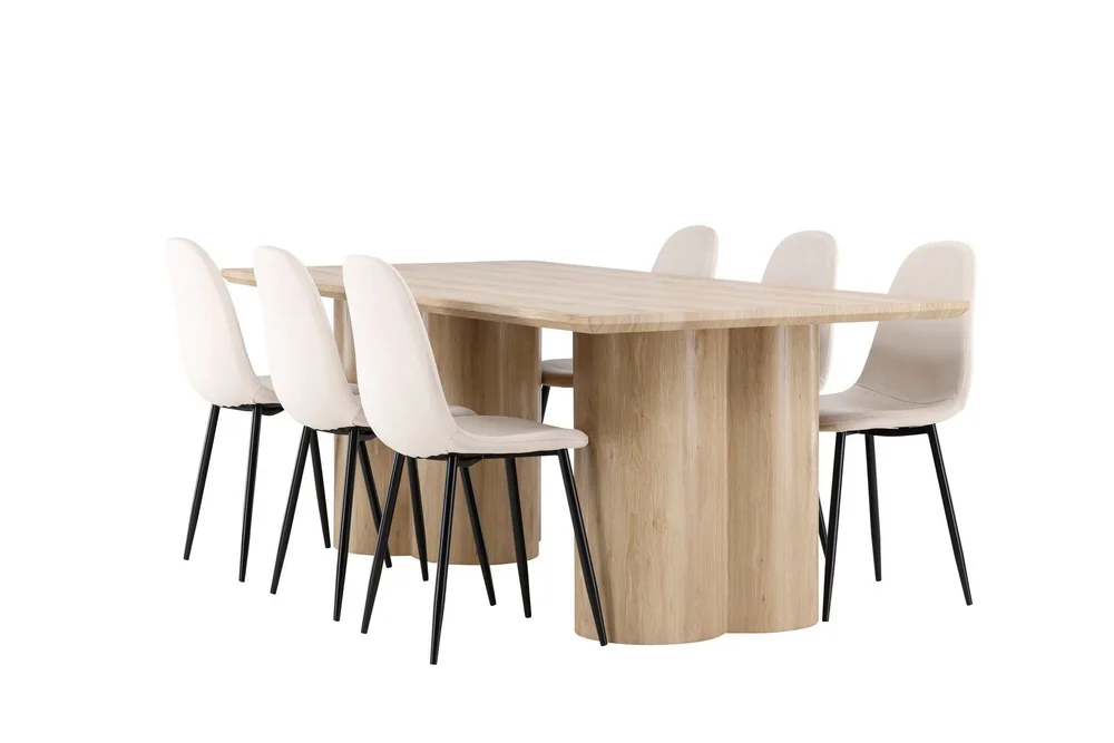 Olivia Spisegruppe 210 cm Rektangulær med 6 Polar stoler v:2757965