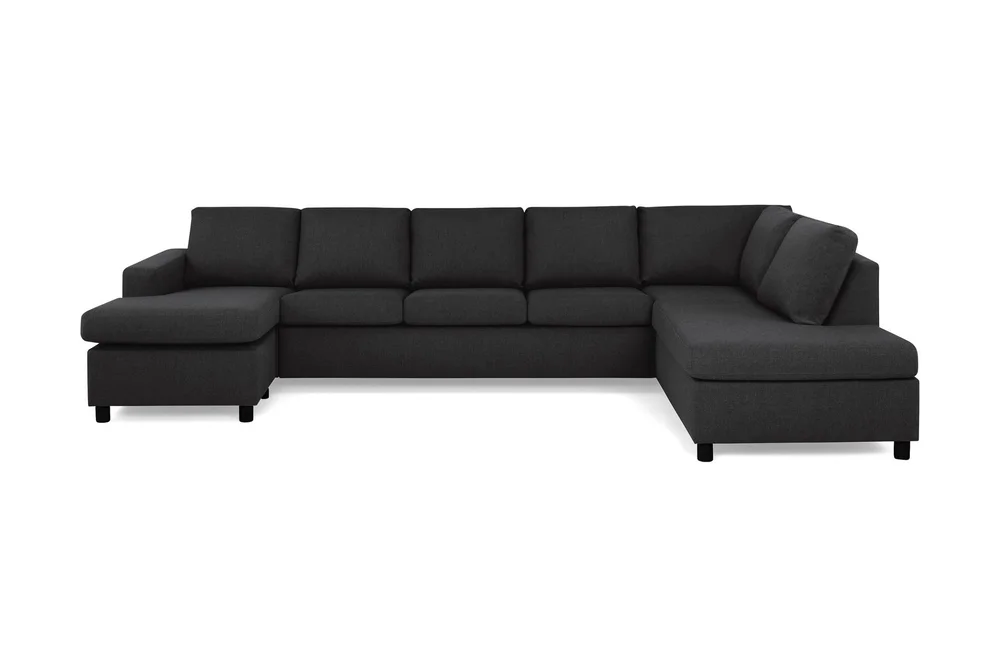 Crazy 5-seters Høyrevendt U-formet X-Large Sofa med Divan og Sjeselong i Stoff v:5037140