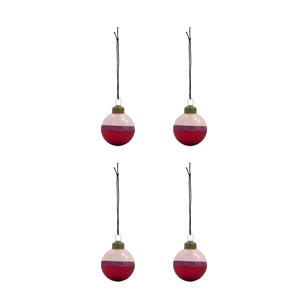 Stripe julekule Ø5 cm 4-pk v:8141060
