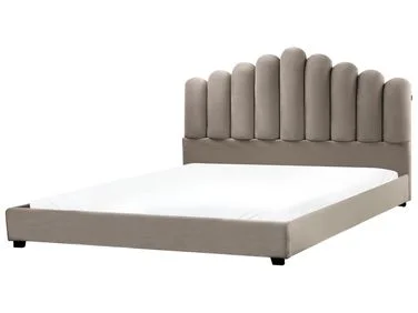 Seng Fløyel VINCENNES 180 x 200 cm Gråbrun v:2746890