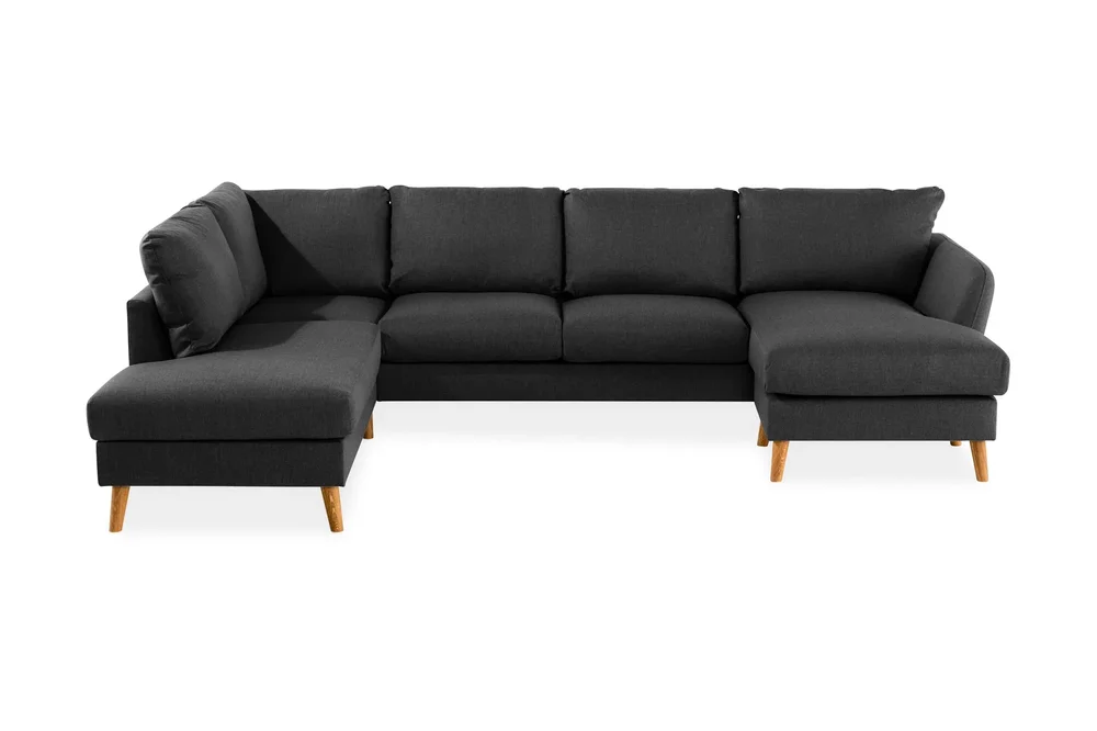 Trend 4-seters Venstrevendt U-formet Sofa med Divan og Sjeselong i Stoff v:7099494