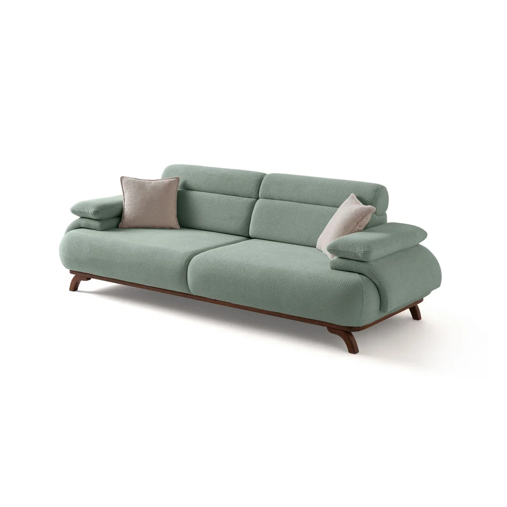 3-seters sofa Atelier Del Sofa Bonjo Walnut (246 x 81 x 97 cm) Sea Green v:4822103