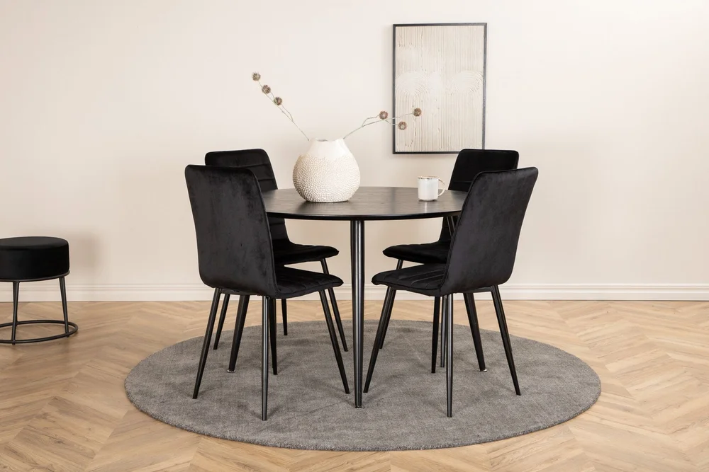 Dipp Spisegruppe 115 cm Rund med 4 Windu Lyx Stoler v:7295402 Dipp Spisegruppe 115 cm Rund med 4 Windu Lyx Stoler v:7295402