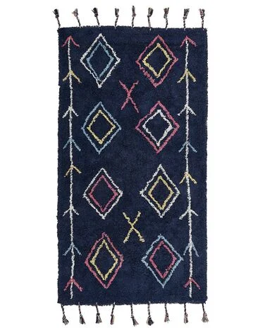 Teppe CORUM Svart 80 x 150 cm Bomull v:9439371 Teppe CORUM Svart 80 x 150 cm Bomull v:9439371