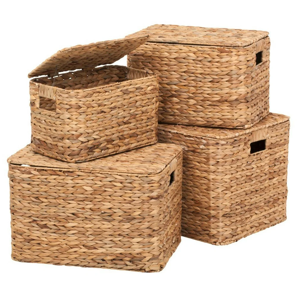 Water Hyacinth Fishbone 4-Pack Kurver, Natural v:1974864 Water Hyacinth Fishbone 4-Pack Kurver, Natural v:1974864