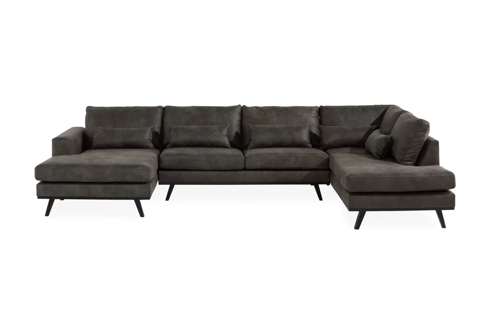 Copenhagen 5-seters Høyrevendt U-formet Sofa med Divan og Sjeselong i Kunstlær v:5965388 Copenhagen 5-seters Høyrevendt U-formet Sofa med Divan og Sjeselong i Kunstlær v:5965388