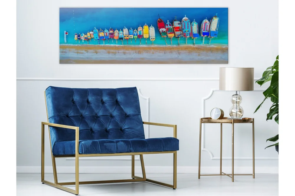 Tavla Colourful Boats (1 Part) Narrow 150x50 v:6853082