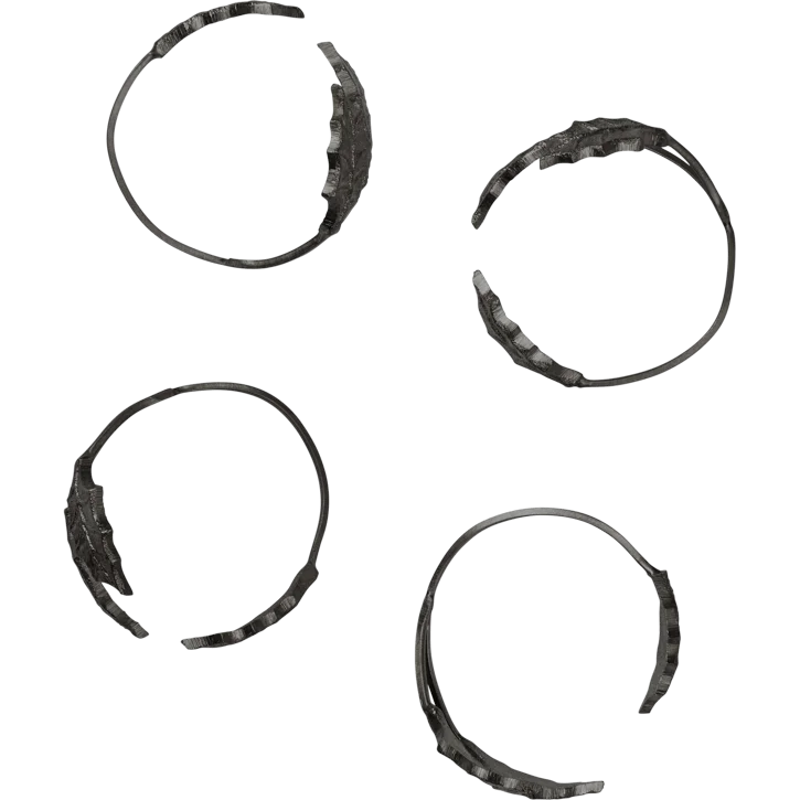 Holly Leaf Serviettring 4-pk, Sort Messing v:3003332 Holly Leaf Serviettring 4-pk, Sort Messing v:3003332