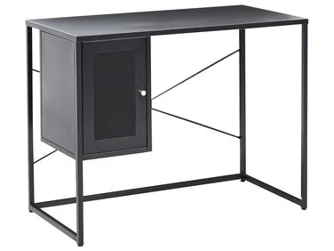 Skrivebord HARJO 100 cm 50 cm Med oppbevaring Svart v:9207337 Skrivebord HARJO 100 cm 50 cm Med oppbevaring Svart v:9207337