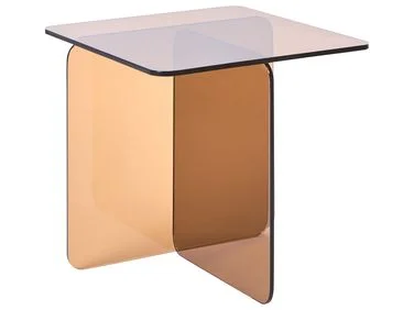 Sidebord AMISK Herdet glass Brun v:7814785