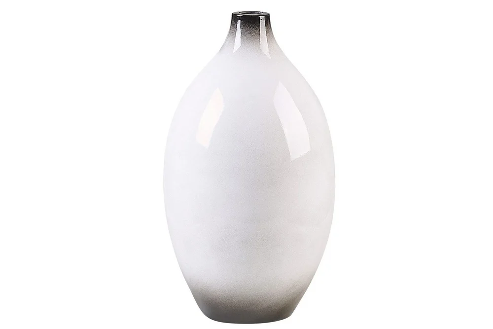 Dekorationsvas Beliani Baeza 20x20x36 cm White||Black v:4204698