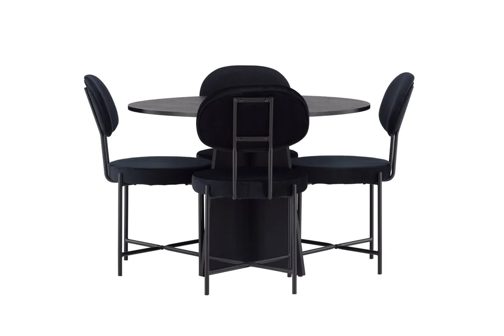 Bootcut Spisegruppe 110 cm Rund med 4 Stella Stoler v:9741242 Bootcut Spisegruppe 110 cm Rund med 4 Stella Stoler v:9741242