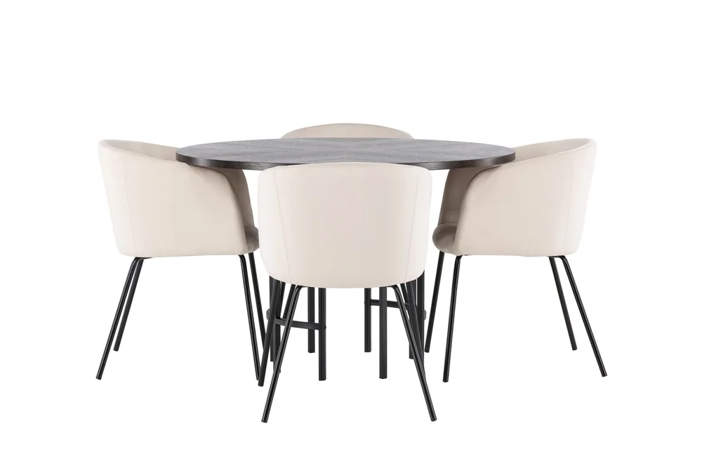Copenhagen Matgruppe 115 cm Rund med 4 Berit stoler v:4324465 Copenhagen Matgruppe 115 cm Rund med 4 Berit stoler v:4324465