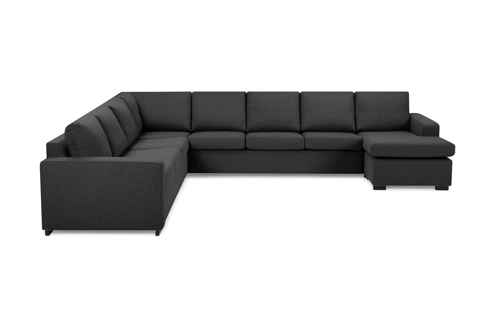 Crazy 7-seters Vendbar U-formet XX-Large Hjørnesofa med Divan i Stoff v:7479937