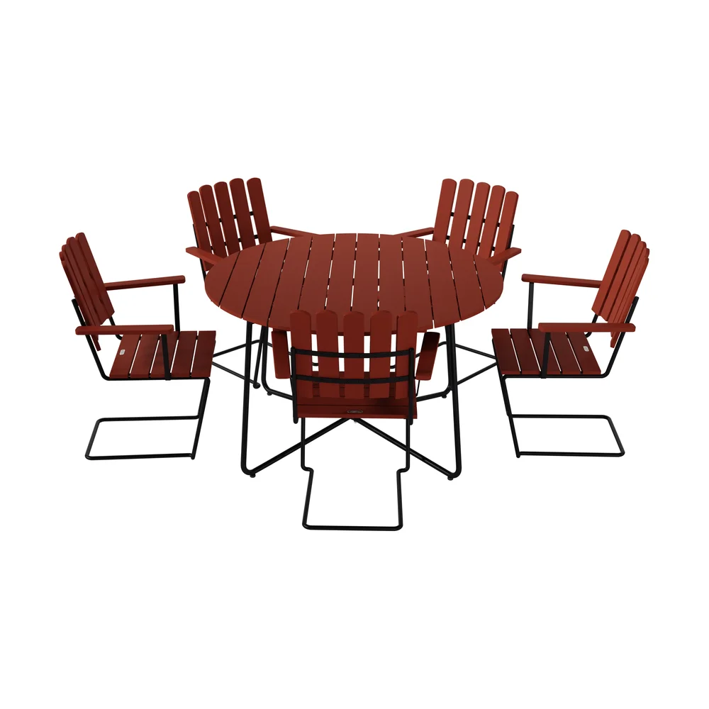 9A spisebord Ø120 cm + 5 A2 lenestol v:8299389 9A spisebord Ø120 cm + 5 A2 lenestol v:8299389