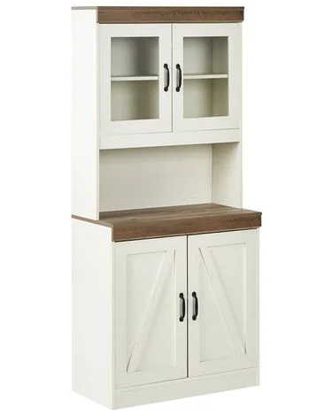 Skap med glassdører KALBARRI 80 cm Brun/hvit v:9398477 Skap med glassdører KALBARRI 80 cm Brun/hvit v:9398477