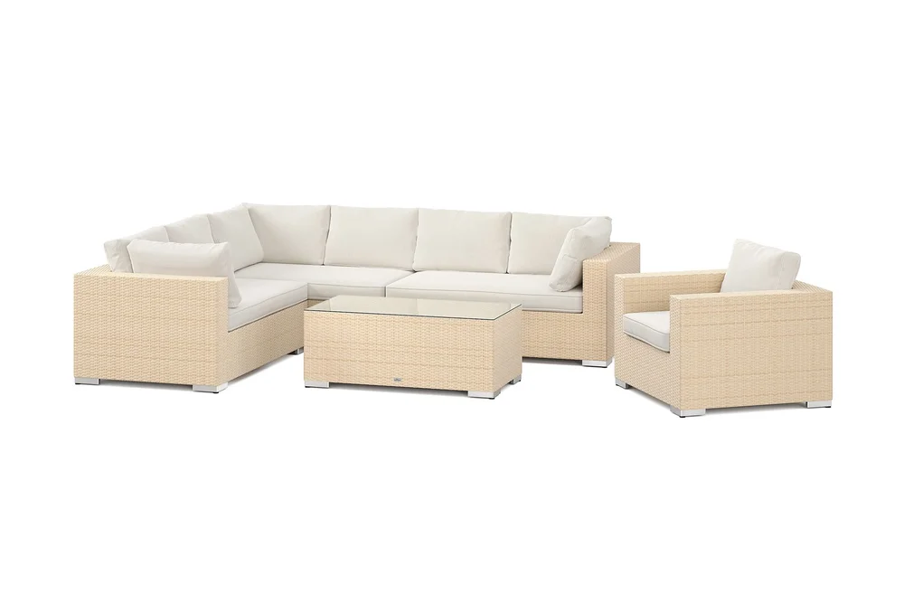 Bahamas utendørs L-sofa høyre 7-seters med lenestol og bord v:4256857 Bahamas utendørs L-sofa høyre 7-seters med lenestol og bord v:4256857