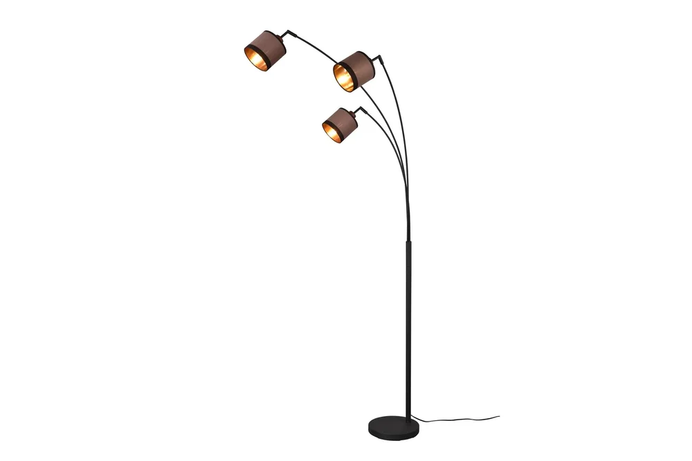 Trio Lighting Davos gulvlampe 3L E14 matt svart/greige v:9484568
