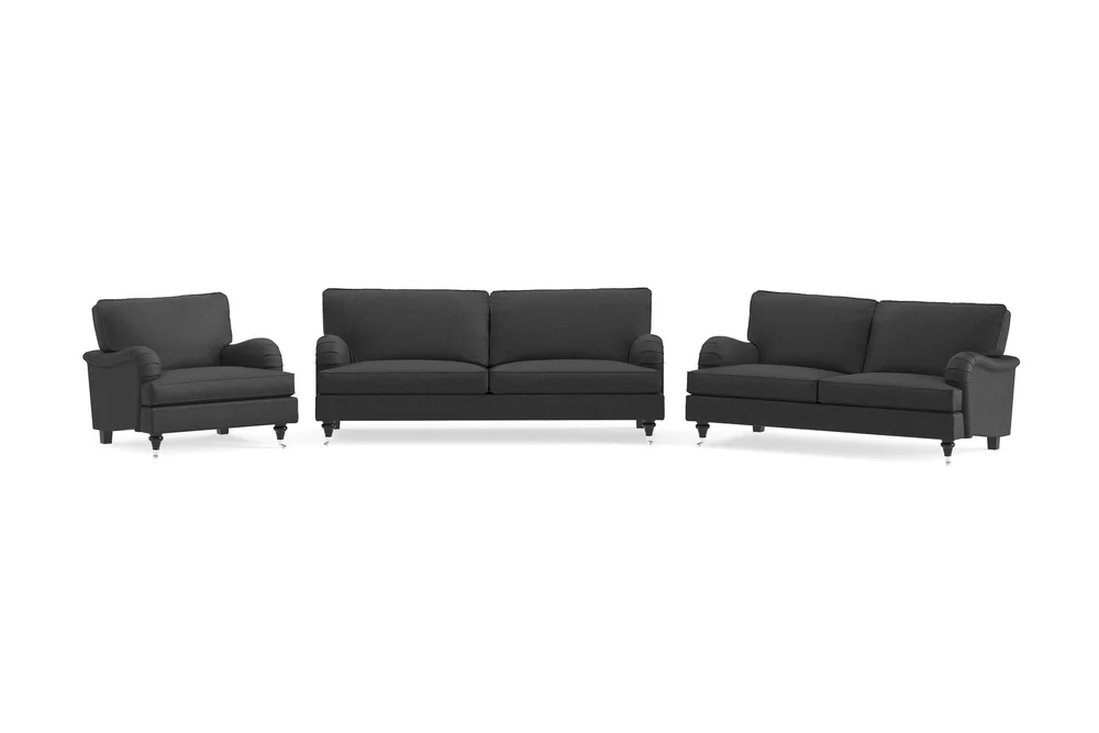 Howard Classic Sofagruppe 3-seters + 2-seters Sofa + Lenestol i Stoff v:1909809