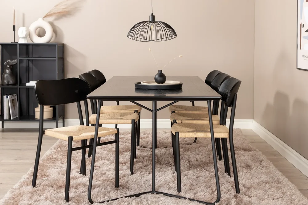 Pippi Spisegruppe 190 cm Rektangulær med 6 Polly Stoler v:8507429