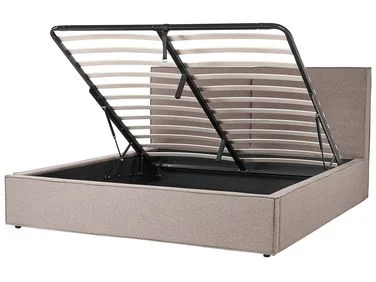 Seng med oppbevaring MOISSAC Gråbrun 180 x 200 cm v:9463729