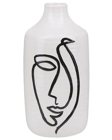 Blomstervase AENUS 22 cm Steintøy Hvit v:9230007 Blomstervase AENUS 22 cm Steintøy Hvit v:9230007