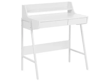 Skrivebord med overhylle BROXTON 77 cm 46 cm Hvit v:2305704 Skrivebord med overhylle BROXTON 77 cm 46 cm Hvit v:2305704