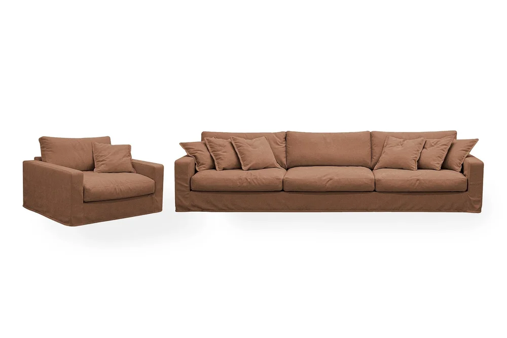 Valencia Extra Dyp 5-seters sofa + lenestol med avtakbart og vaskbart trekk v:9840232
