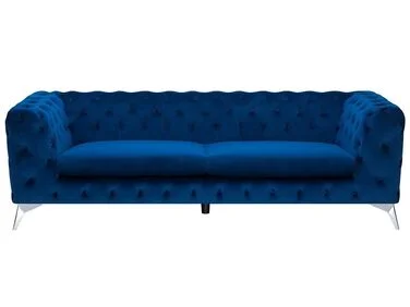 Sofa 3-seter SOTRA Fløyel Marineblå v:1601913