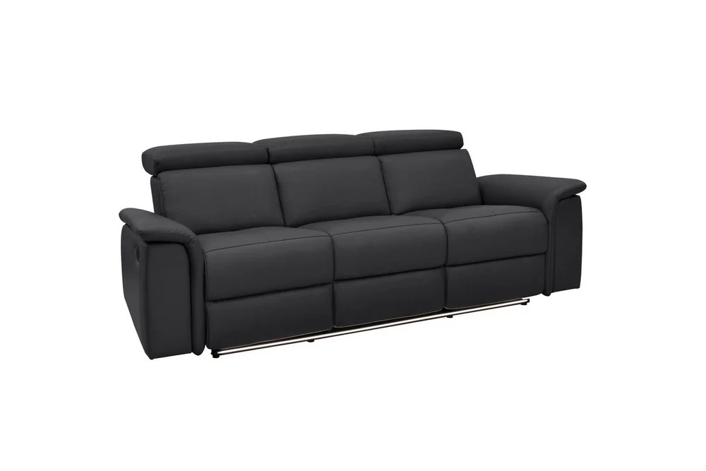 Sofa 3-seter Pareli Svart, Lær/PU, Manuell hvilestol v:5523319 Sofa 3-seter Pareli Svart, Lær/PU, Manuell hvilestol v:5523319
