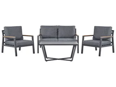 Loungesett til hagen med bord 4-seters DELIA Metall Grå v:5042926