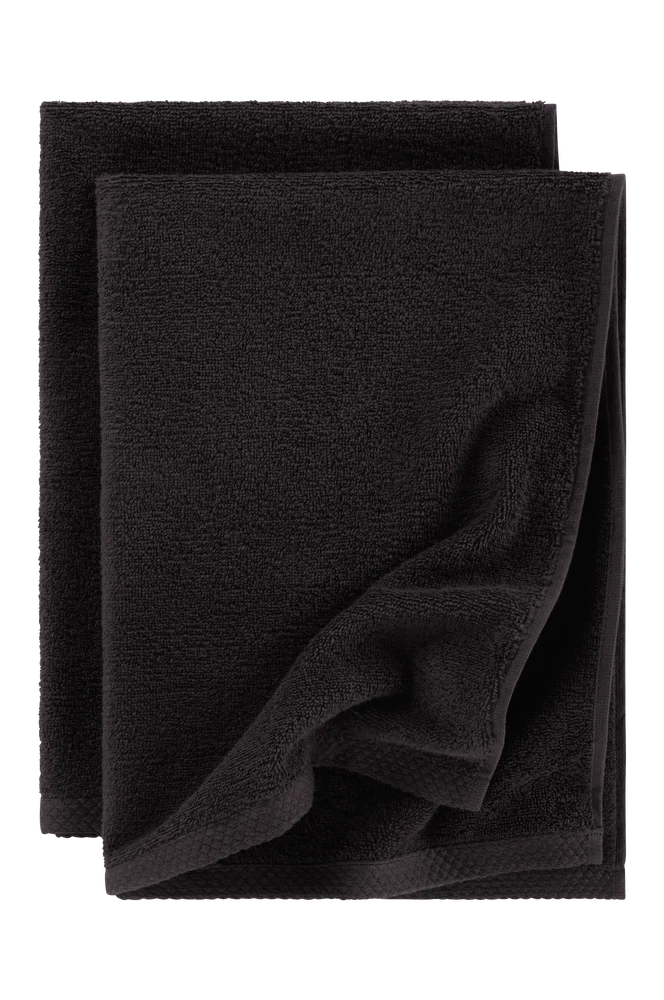 DARCY håndkle 2-pakke 50x70 cm - Svart - Tekstiler | m v:7899339