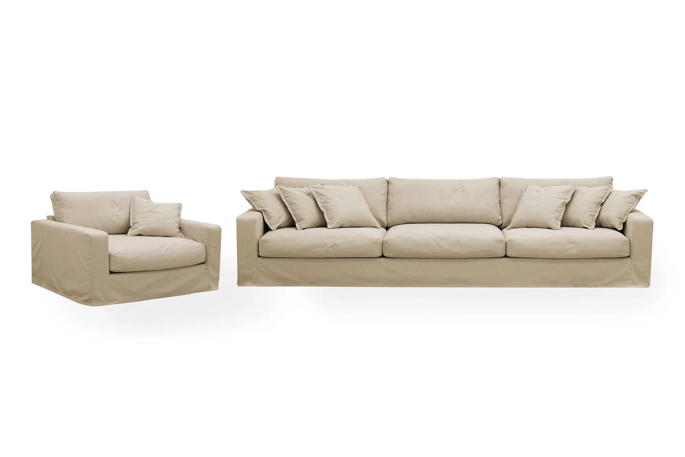 Valencia Extra Dyp 5-seters sofa + lenestol med avtakbart og vaskbart trekk v:2176823