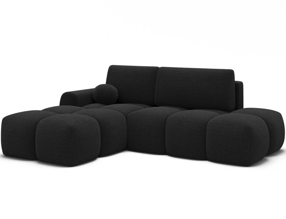 Vittario 3-seters boblete sovesofa med divan og oppbevaring, venstre v:5222375