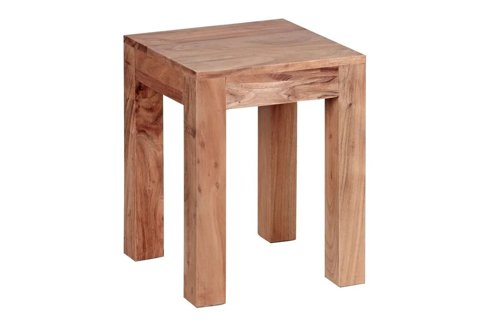 Sidebord Wohnling massivt tre 35x35cm med trebente bein, landlig stil Akasie v:6510983