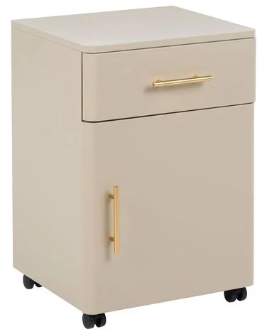 Nattbord med 1 skuff OMBURA Metall Beige v:693303