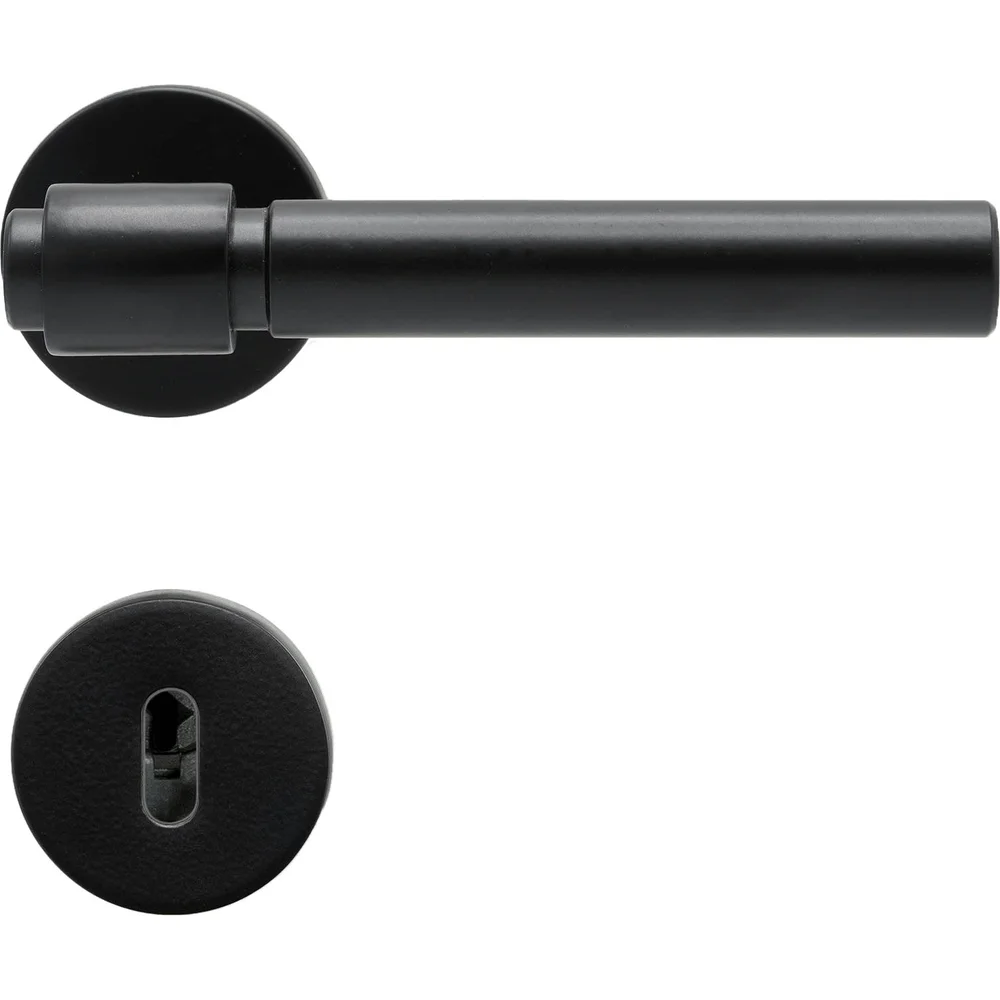 Helix 200 Plain Euro standard Dørhåndtak, Matt Sort v:8476409 Helix 200 Plain Euro standard Dørhåndtak, Matt Sort v:8476409