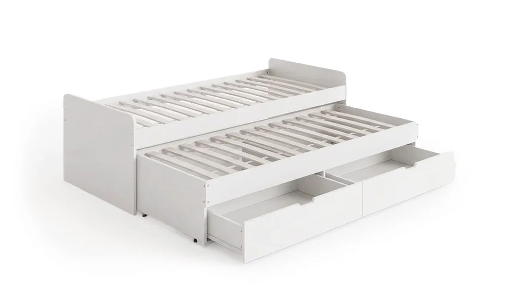 Granvik Sengeramme 90x200 cm uttrekkbar med ekstraseng og oppbevaring – uten madrass v:9038597
