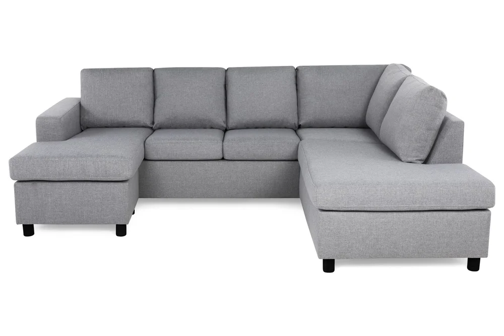 Crazy 4-seters Høyrevendt U-formet Large Sofa med Divan og Sjeselong i Stoff v:8281293